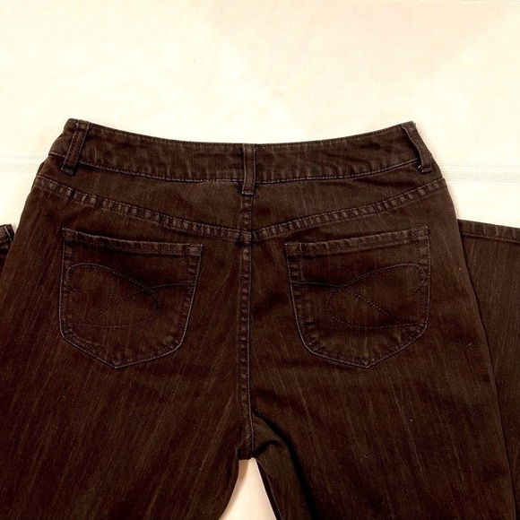 Chicos Platinum Jeans Ultimate Fit‎ Slim Leg Brown Sz 1(8) Short EUC - Picture 2 of 8